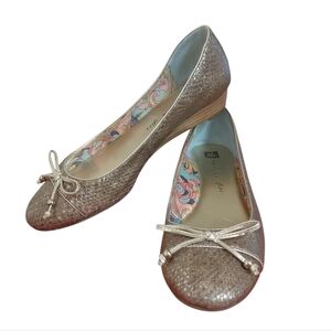 Anne Klein Iflex Raylene Ballet Flat Snakeskin Textured Leather Flat Womens 8.5